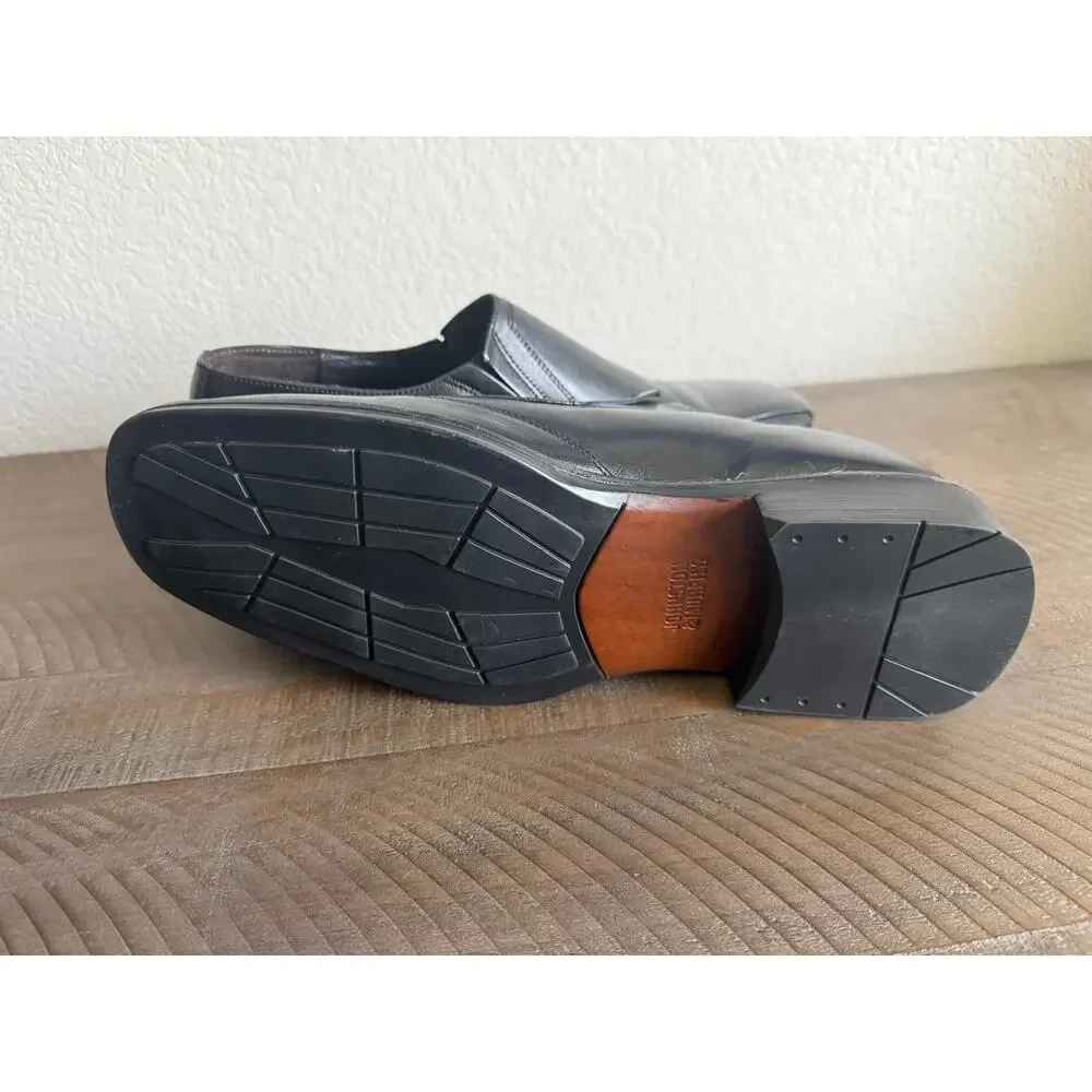 Johnston & Murphy Black Leather Slip-On Dress Shoes Men Size 8.5 Wedding Formal